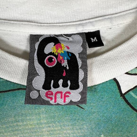 enf Women's Graphic Short Sleeves Tee Sz M White Cotton Artist Artsy *Read - Picture 5 of 7